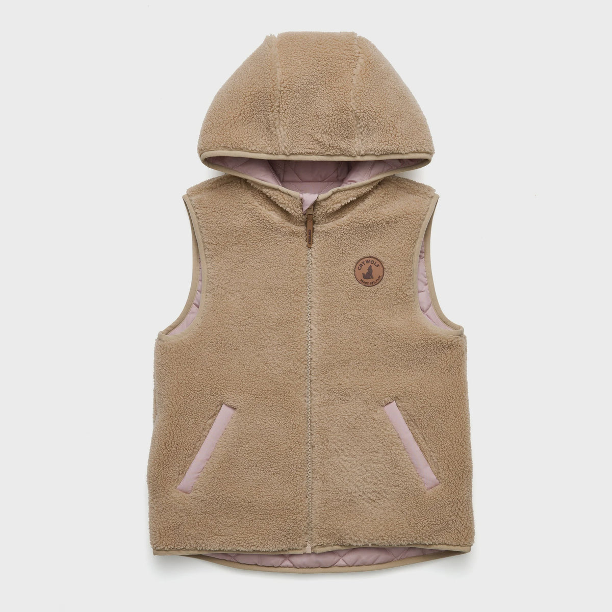 Reversible Yeti Vest Blush/Camel